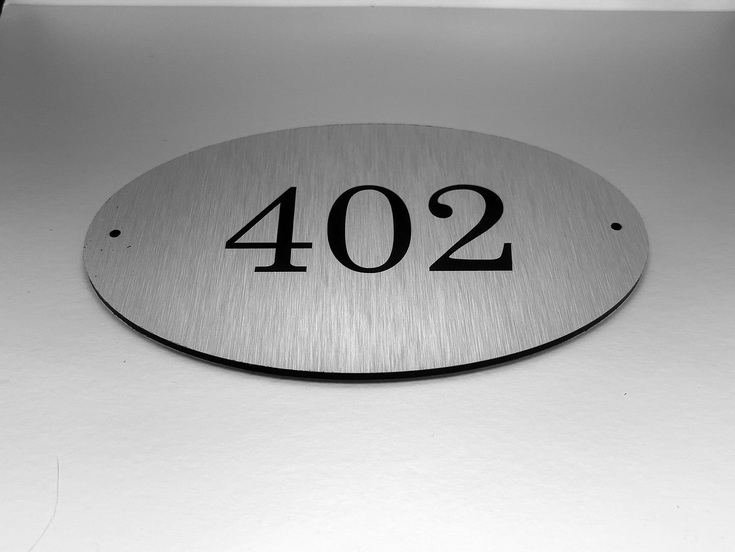 Oval Metal Address or Office Plaque with Vinyl Characters