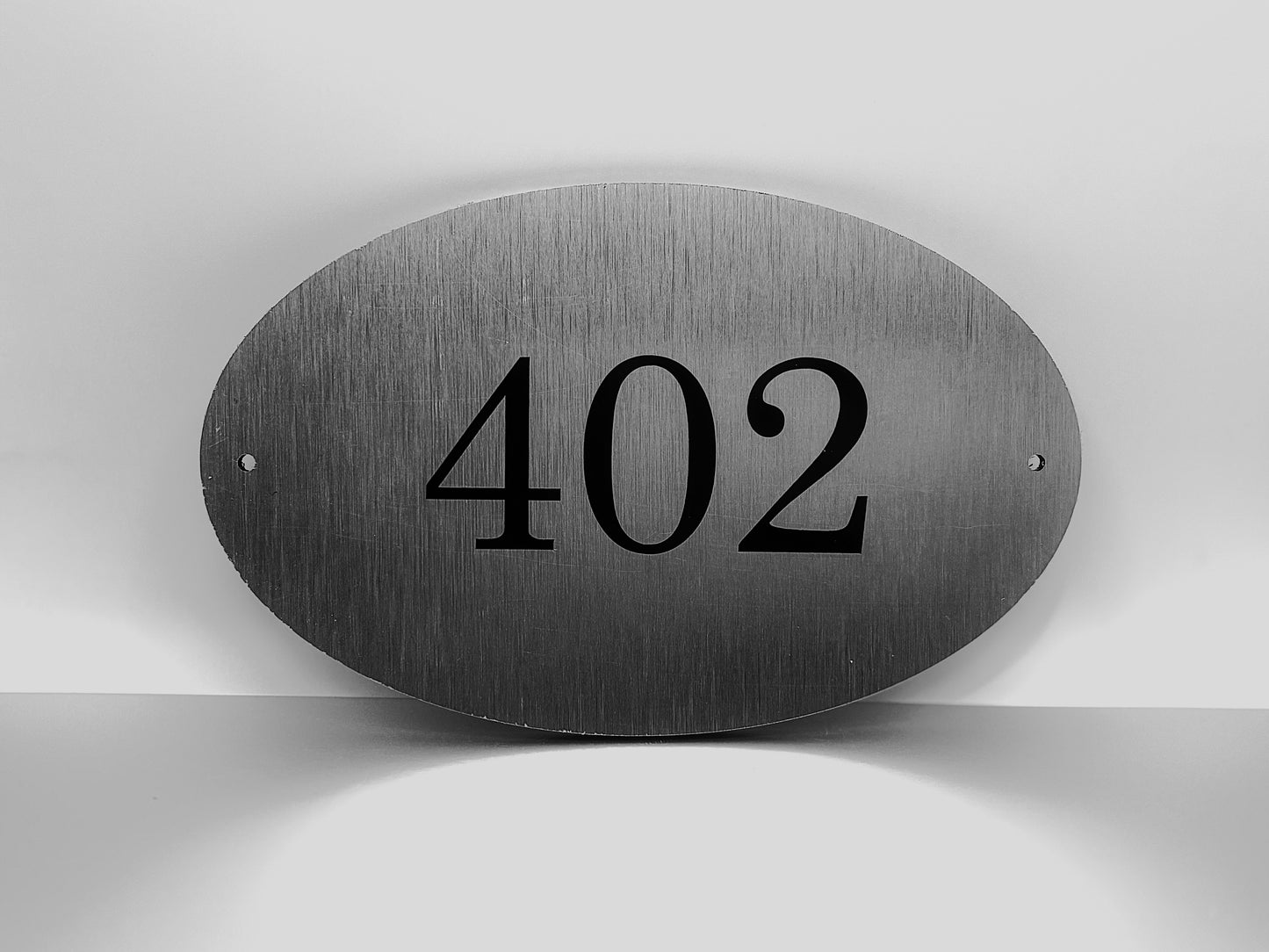 Oval Metal Address or Office Plaque with Vinyl Characters