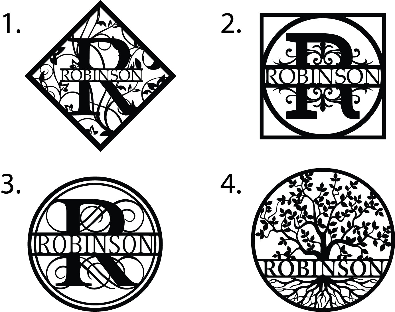 Custom Metal Name Monogram