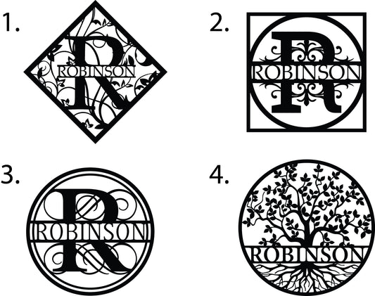 Custom Metal Name Monogram