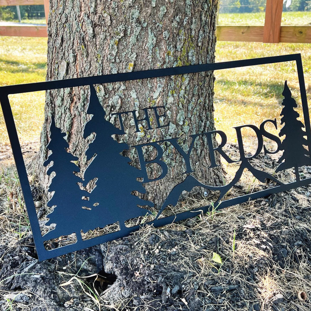 Nature Themed Metal Name Sign