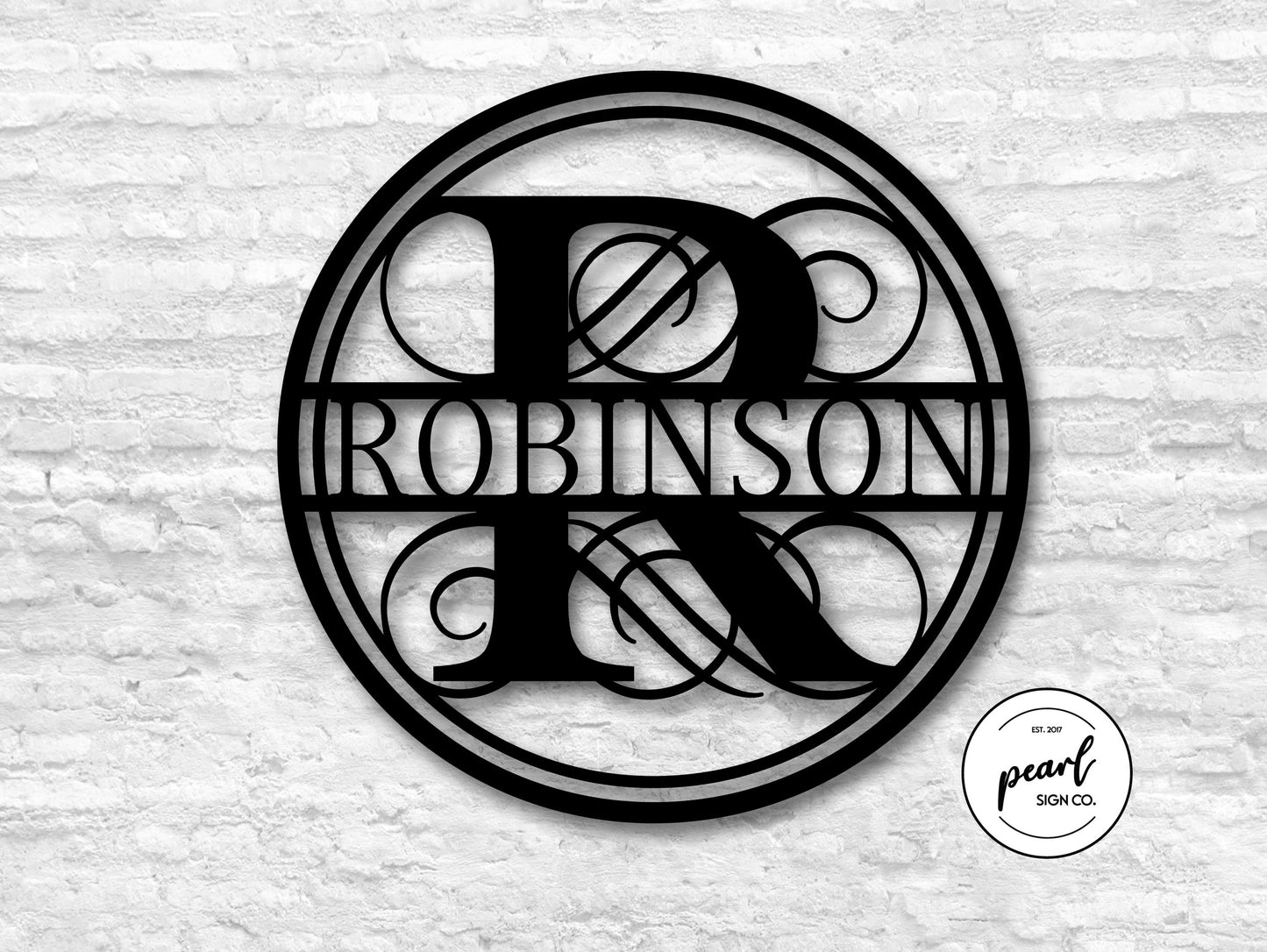 Custom Metal Name Monogram