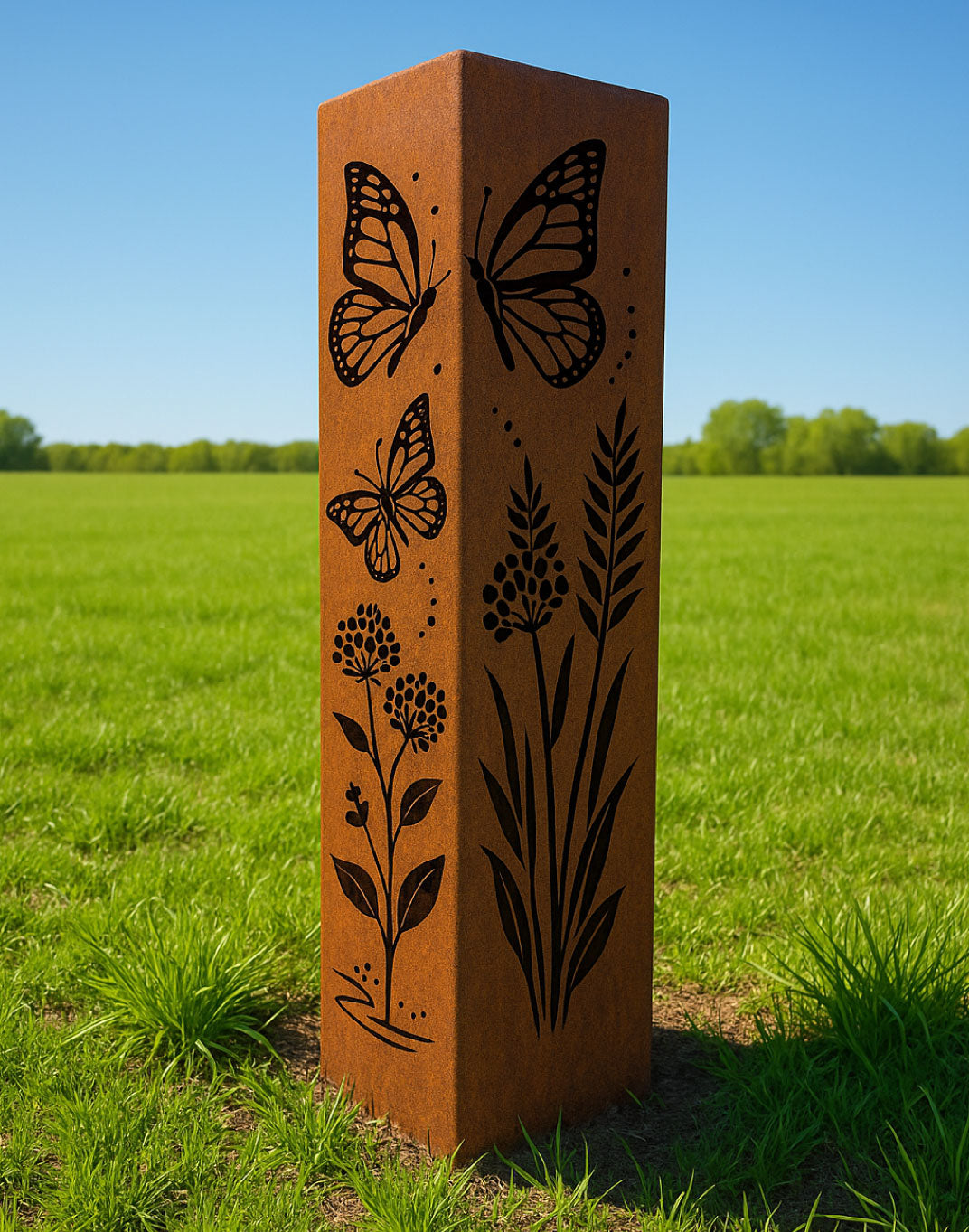 Rusted Steel Garden Column