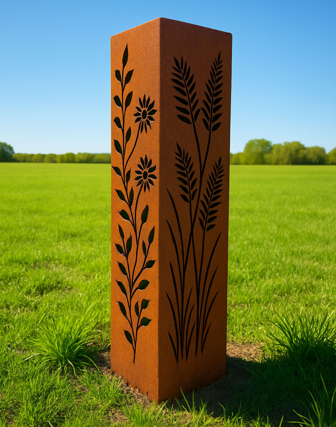 Rusted Steel Garden Column