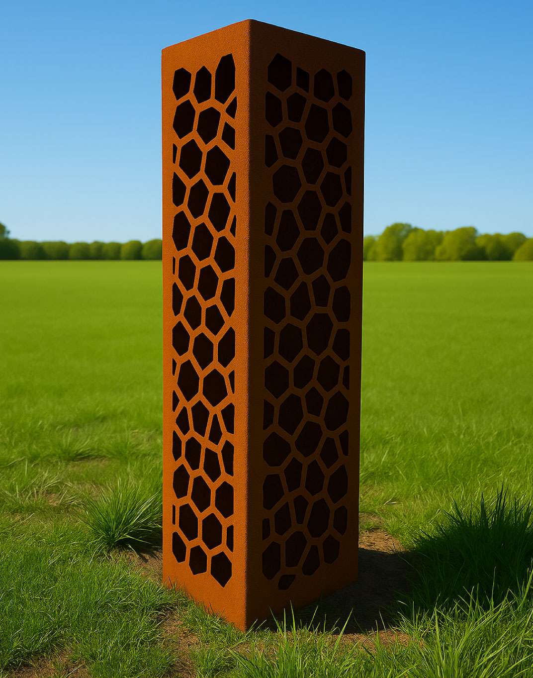 Rusted Steel Garden Column