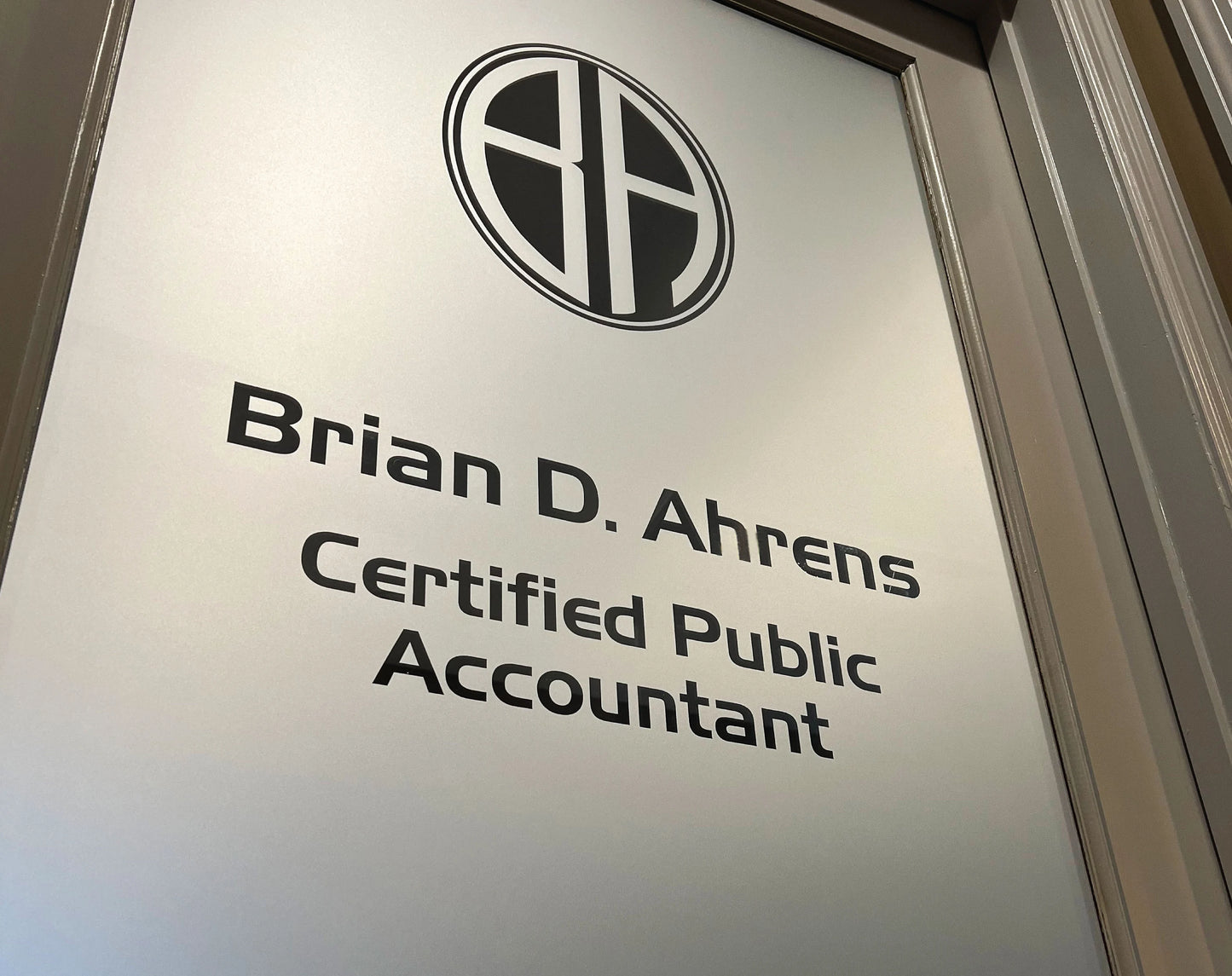 Custom Business Sign on Privacy Film