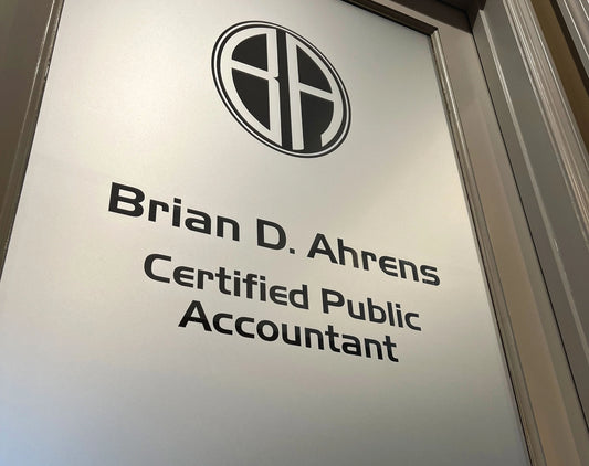 Custom Business Sign on Privacy Film
