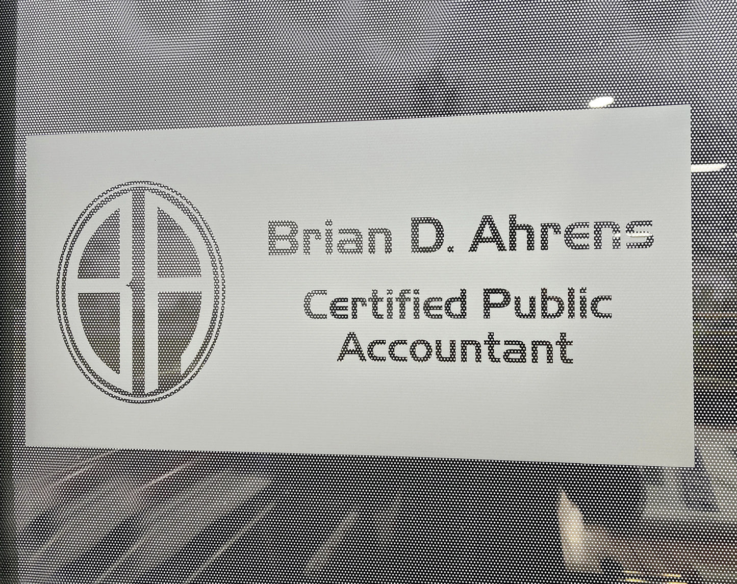Custom Business Sign on Privacy Film