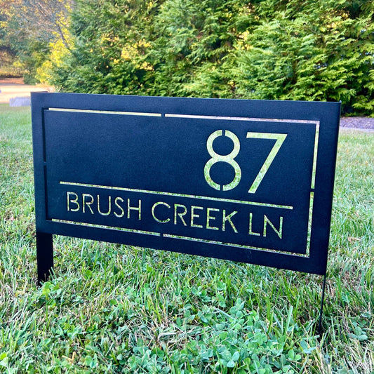 Staked Home Address Plaque