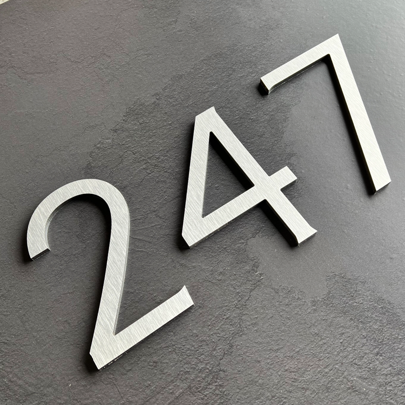 Aluminum Clean Modern House Numbers - Medium