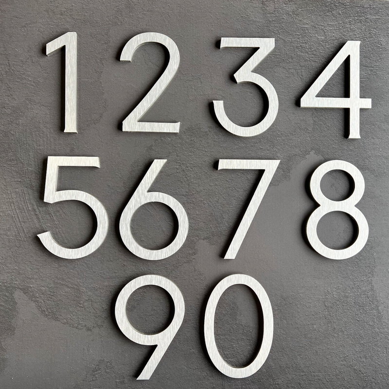 Aluminum Clean Modern House Numbers - Medium