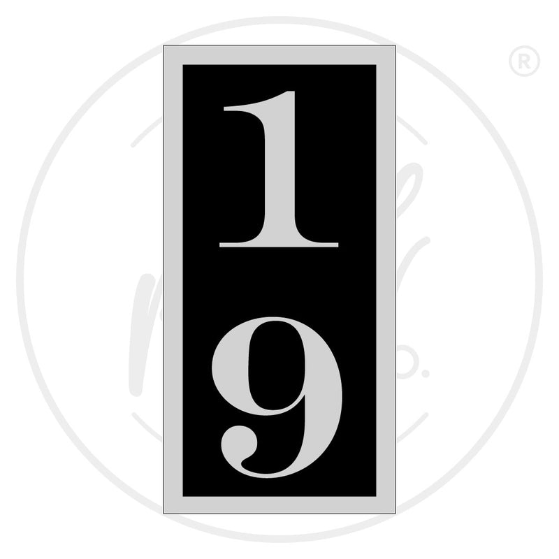 Aluminum House Number Sign - Vertical Layout