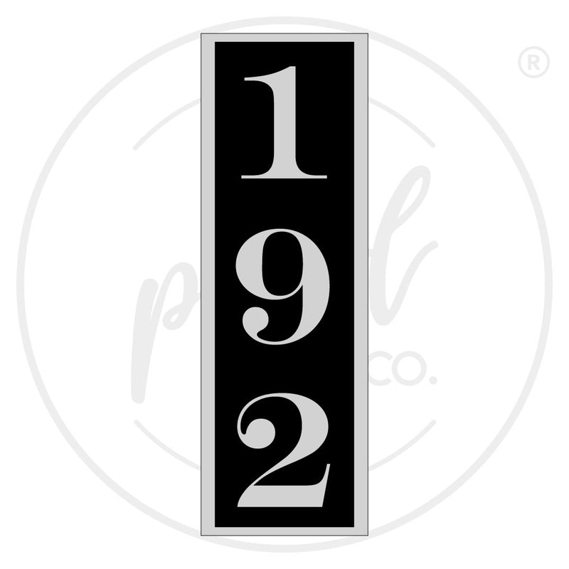 Aluminum House Number Sign - Vertical Layout