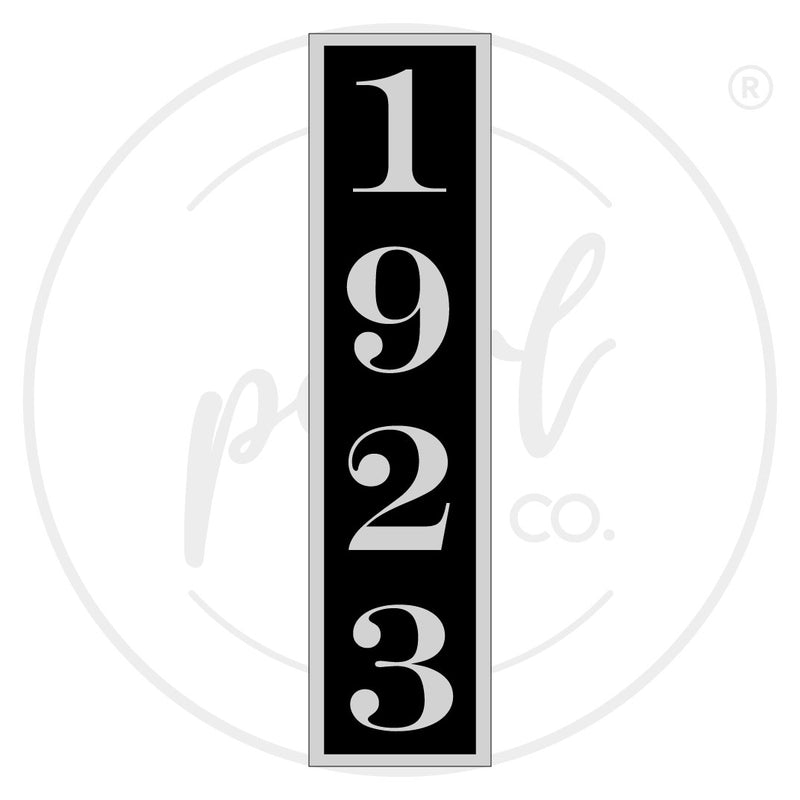 Aluminum House Number Sign - Vertical Layout