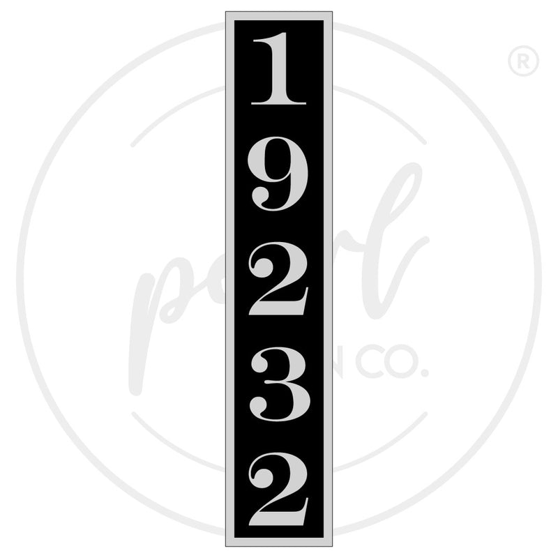 Aluminum House Number Sign - Vertical Layout