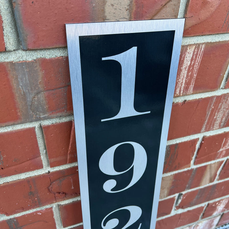 Aluminum House Number Sign - Vertical Layout