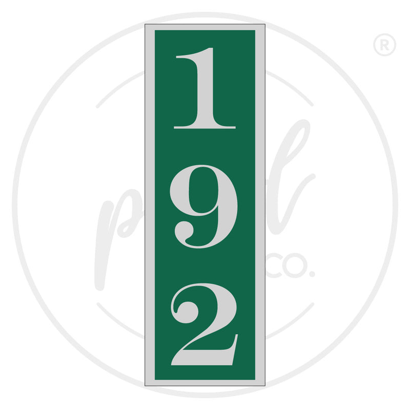 Aluminum House Number Sign - Vertical Layout