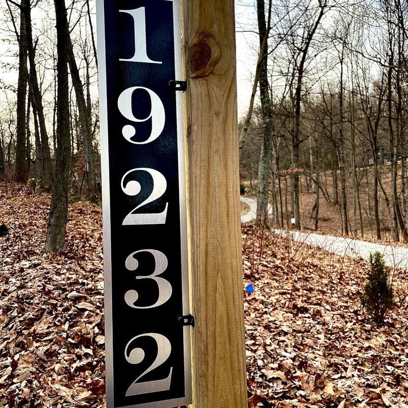 Aluminum House Number Sign - Vertical Layout