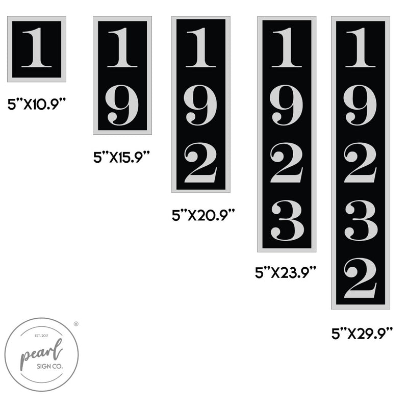 Aluminum House Number Sign - Vertical Layout