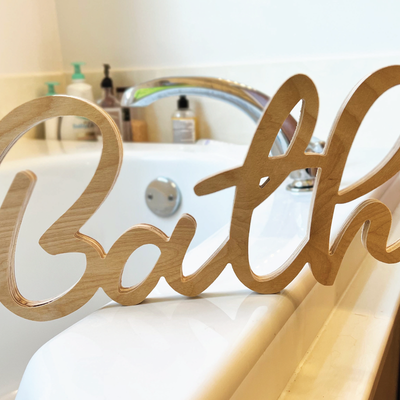 Bathroom Wood Sign