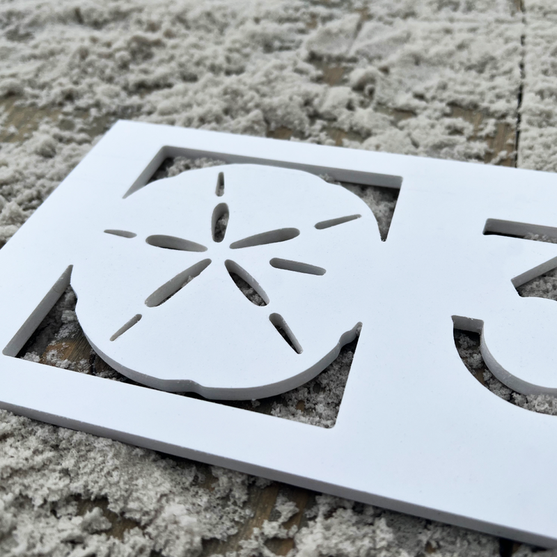 Coastal Themed House Number Sign