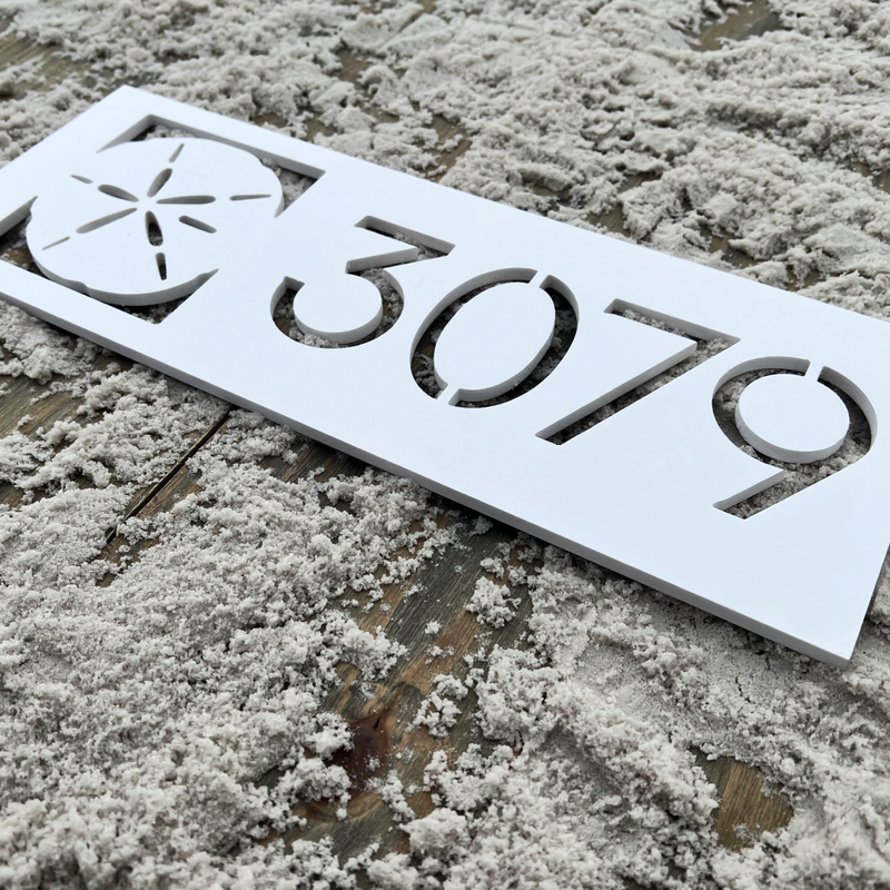 Coastal Themed House Number Sign