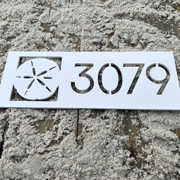 Coastal Themed House Number Sign