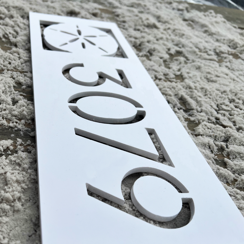 Coastal Themed House Number Sign