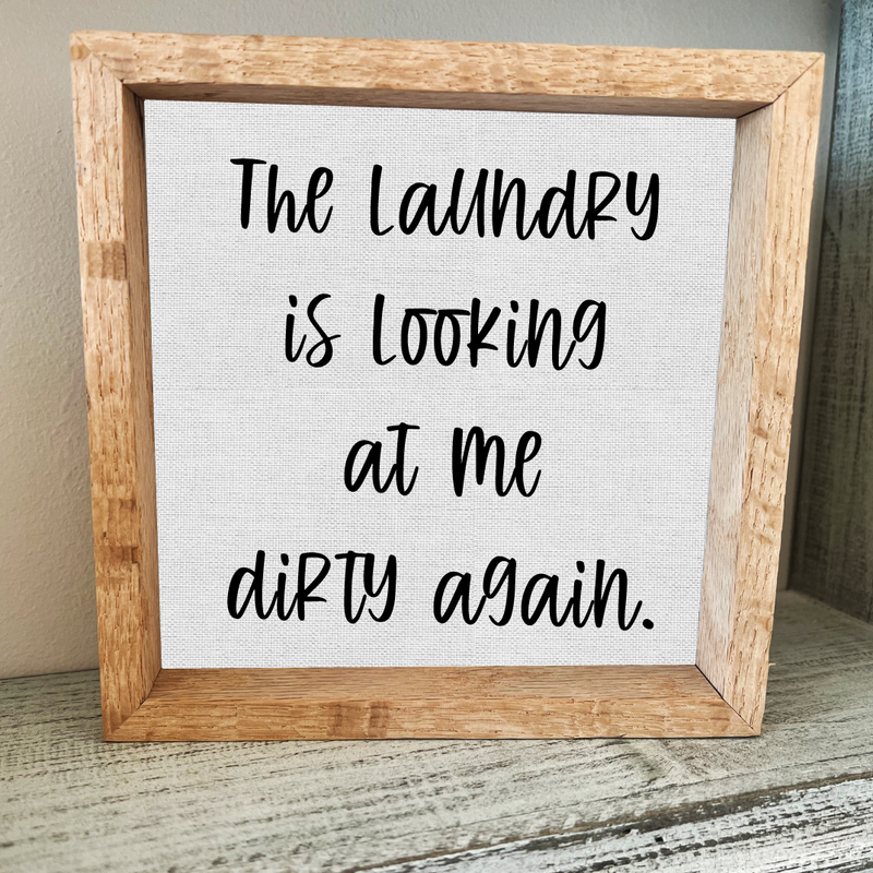 Funny Wood Signs - Bathroom & Laundry Humor