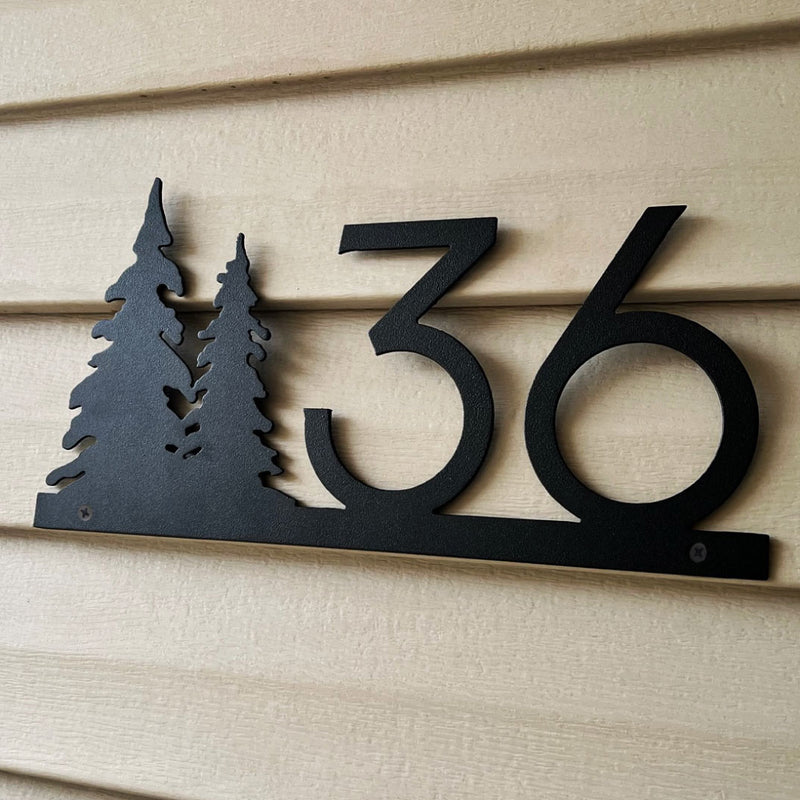 Nature Themed Metal House Number Sign