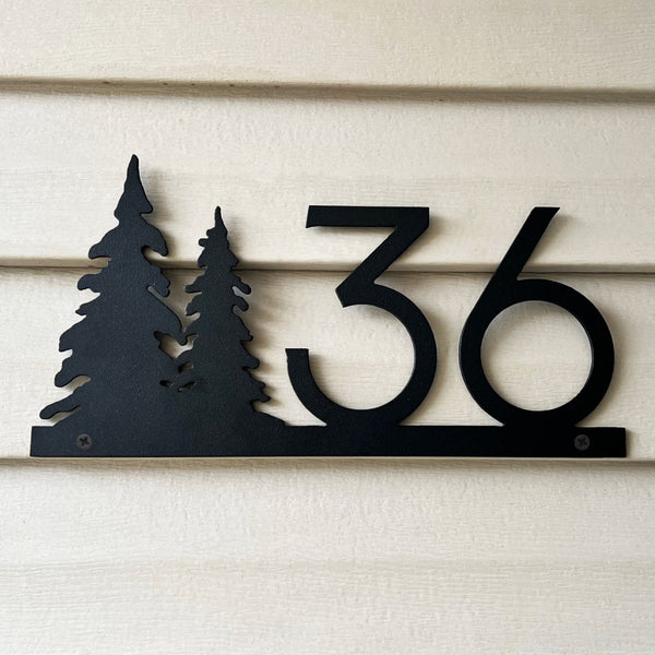 Nature Themed Metal House Number Sign