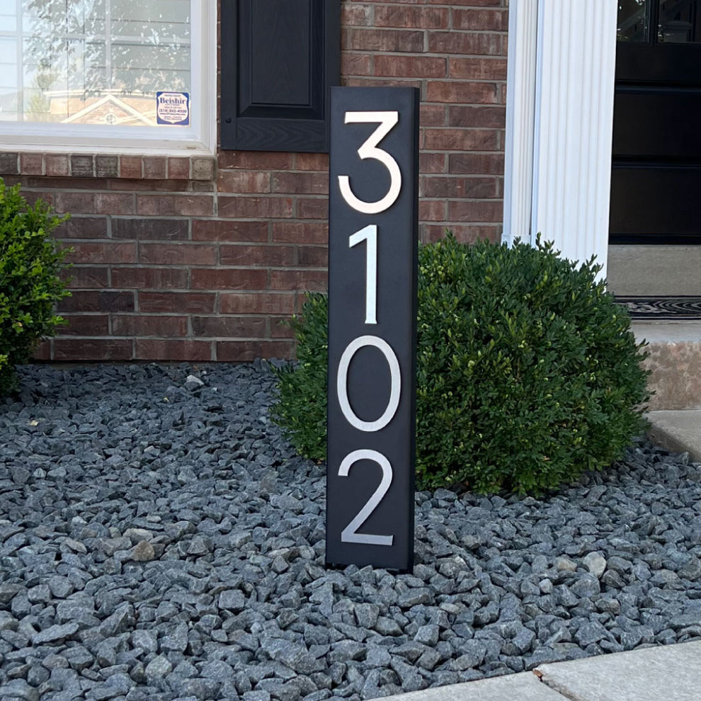 Metal Address Sign - Staked into Ground – Pearl Sign Co