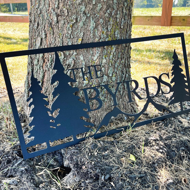 Nature Themed Metal Name Sign