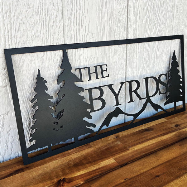 Nature Themed Metal Name Sign