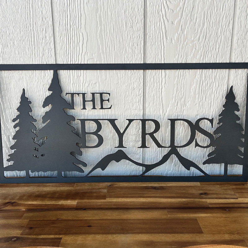 Nature Themed Metal Name Sign