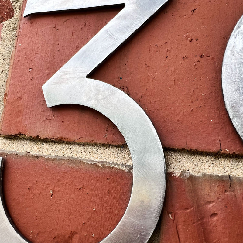 Steel Clean Modern House Numbers - Medium