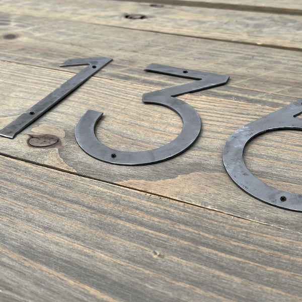 Steel Clean Modern House Numbers - Medium