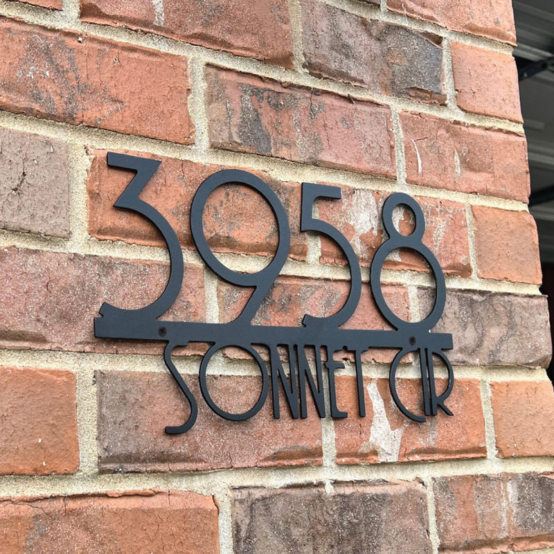 Metal House Number Sign