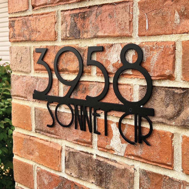 Metal House Number Sign