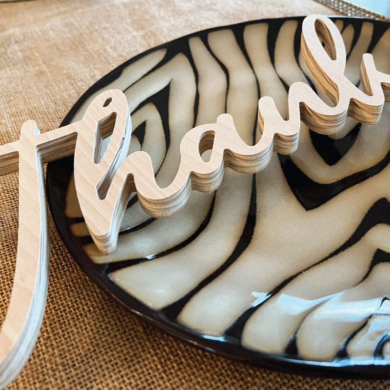 Wood Place Setting - "Thankful"