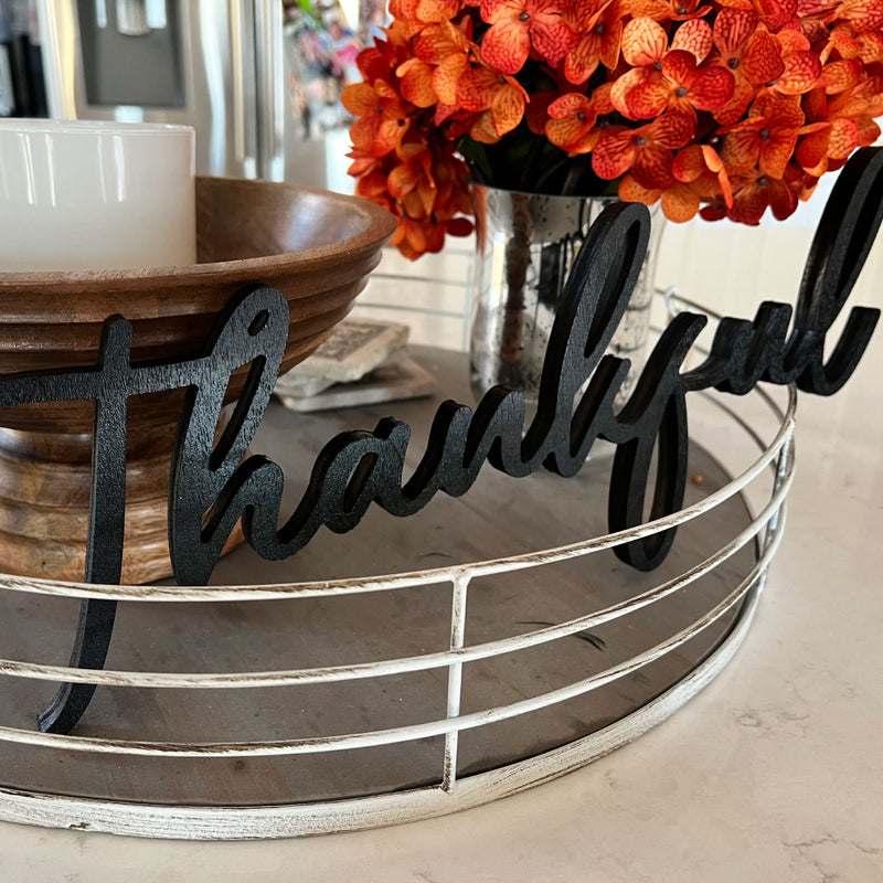 Wood Place Setting - "Thankful"