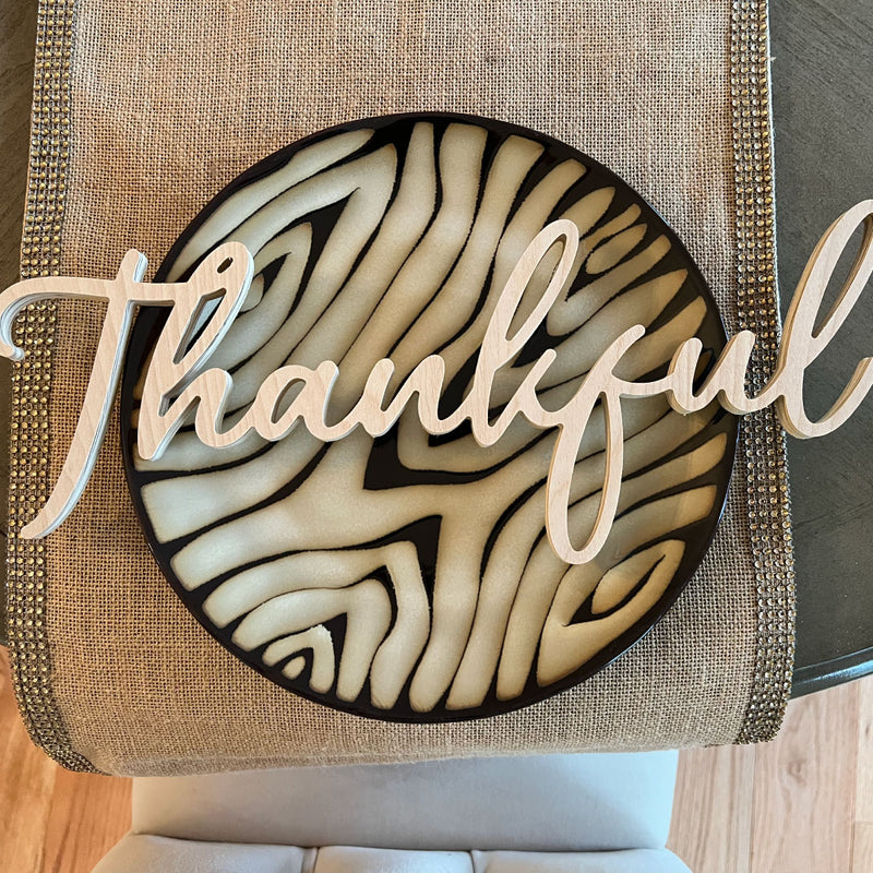 Wood Place Setting - "Thankful"