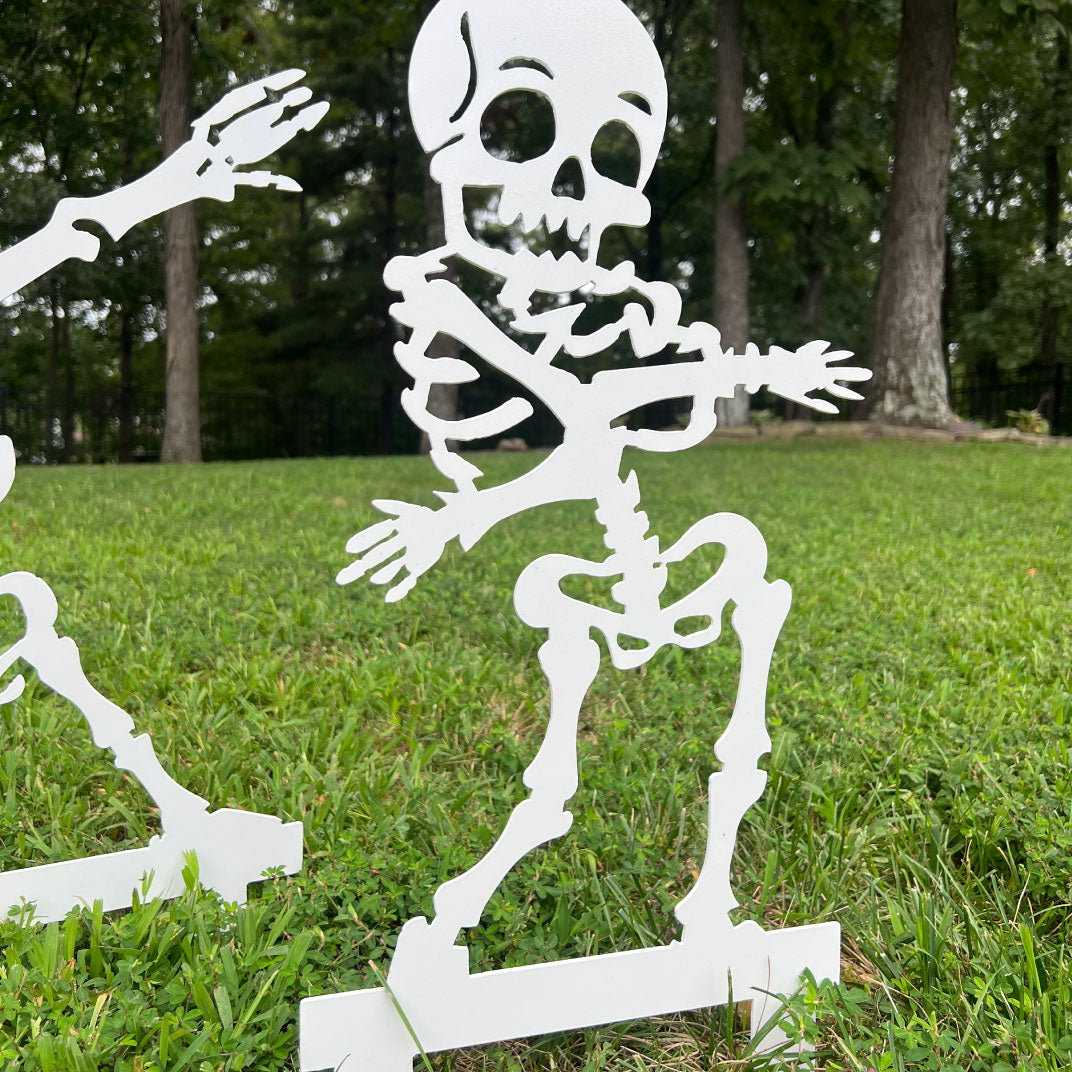 Letrero de metal para jardín con fantasma de Halloween