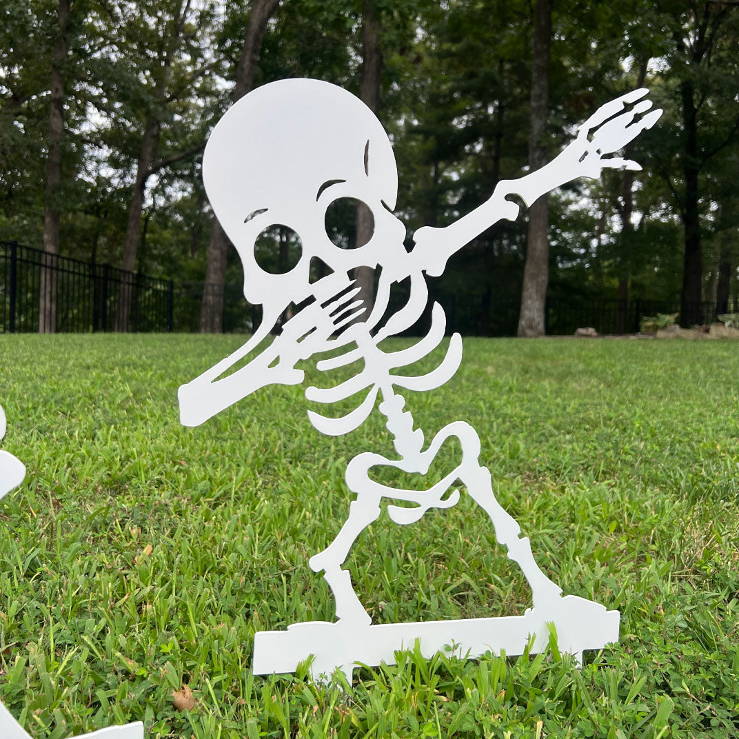 Letrero de metal para jardín con fantasma de Halloween
