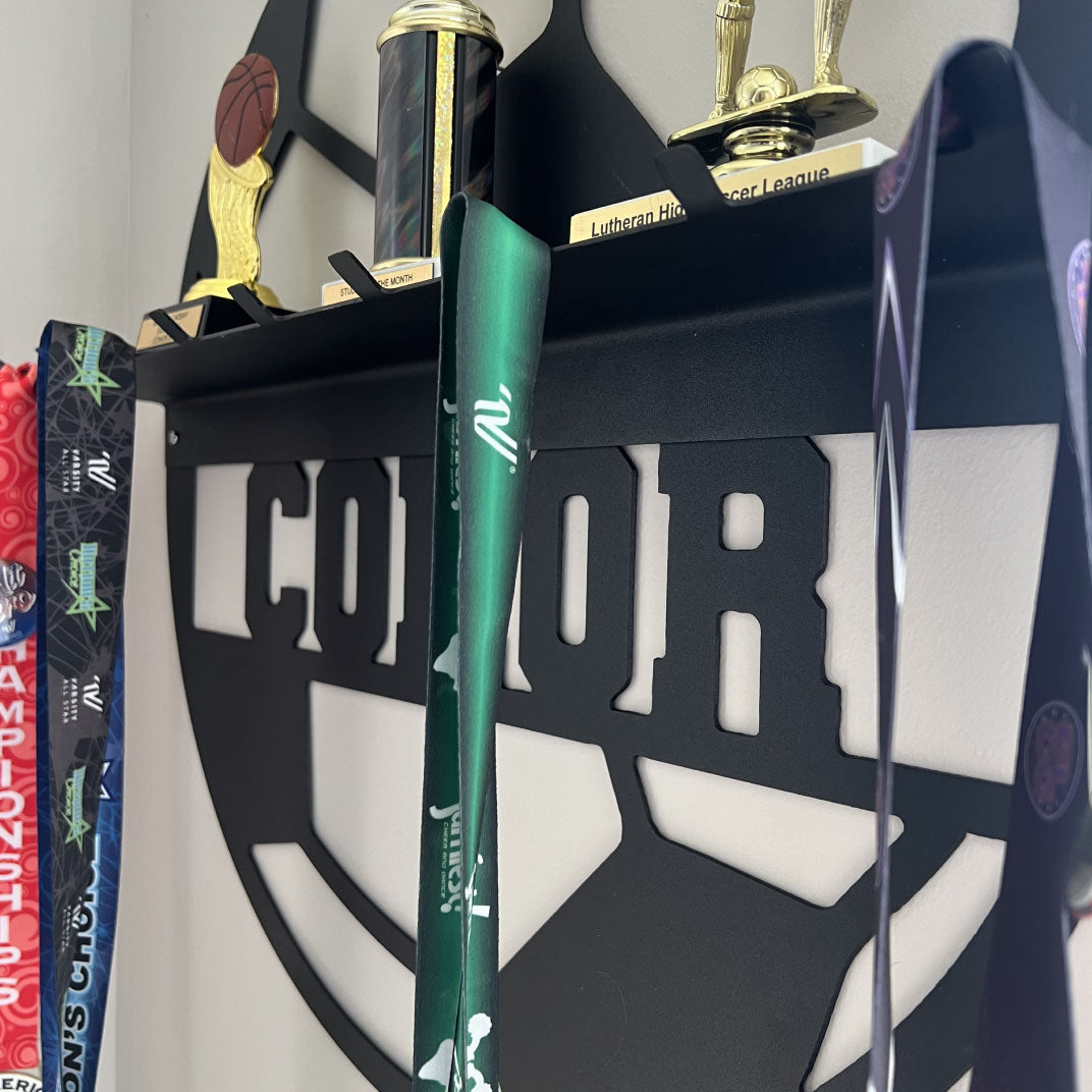 Custom Sports Ball Medal Hanger and Trophy Shelf